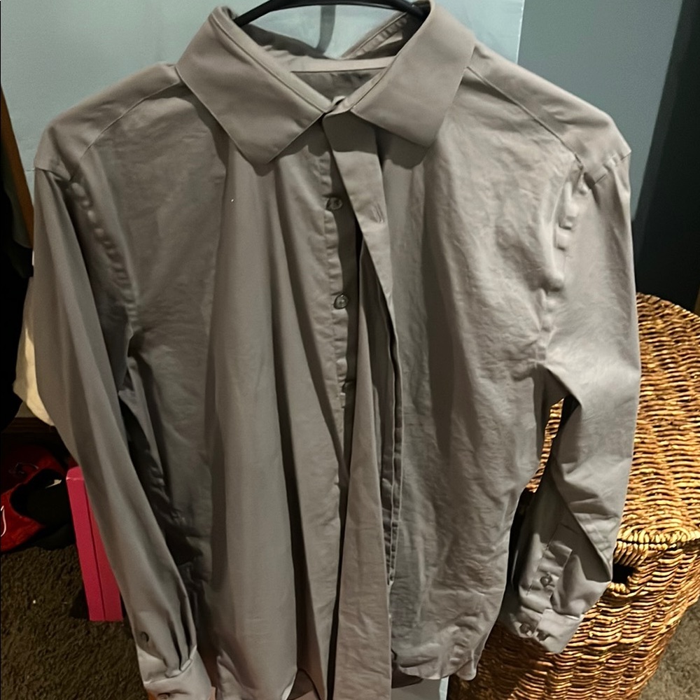 Alfani Slim Fit Shirt in Light Gray